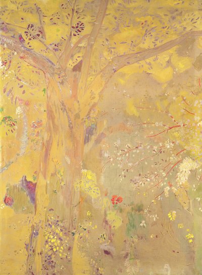 Gelber Baum (dekoratives Paneel für die Residenz Domecy), 1900-01 von Odilon Redon